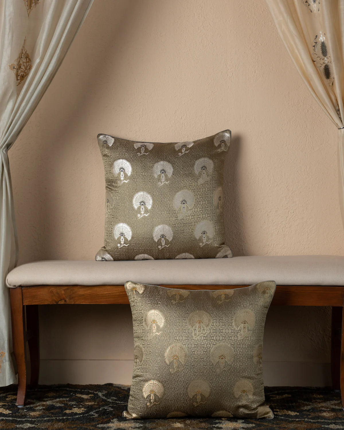 GOLDEN DAMASK PILLOW