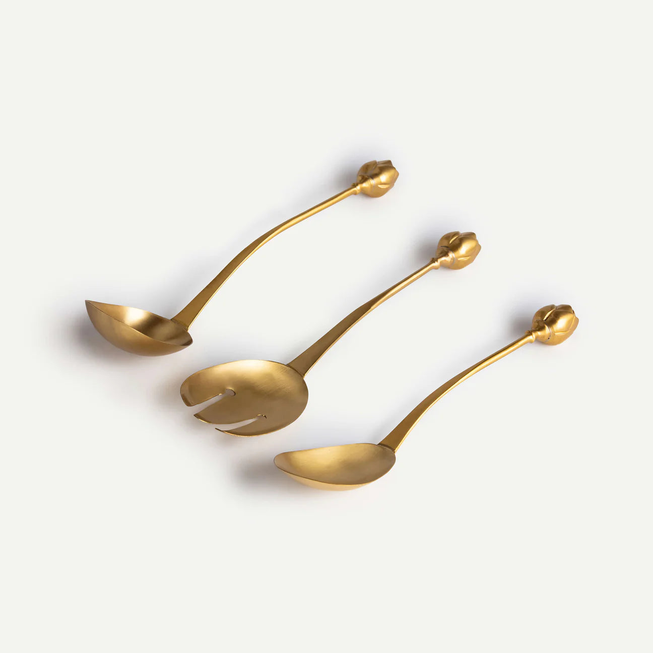 Petal & Patina Brass Serving Set