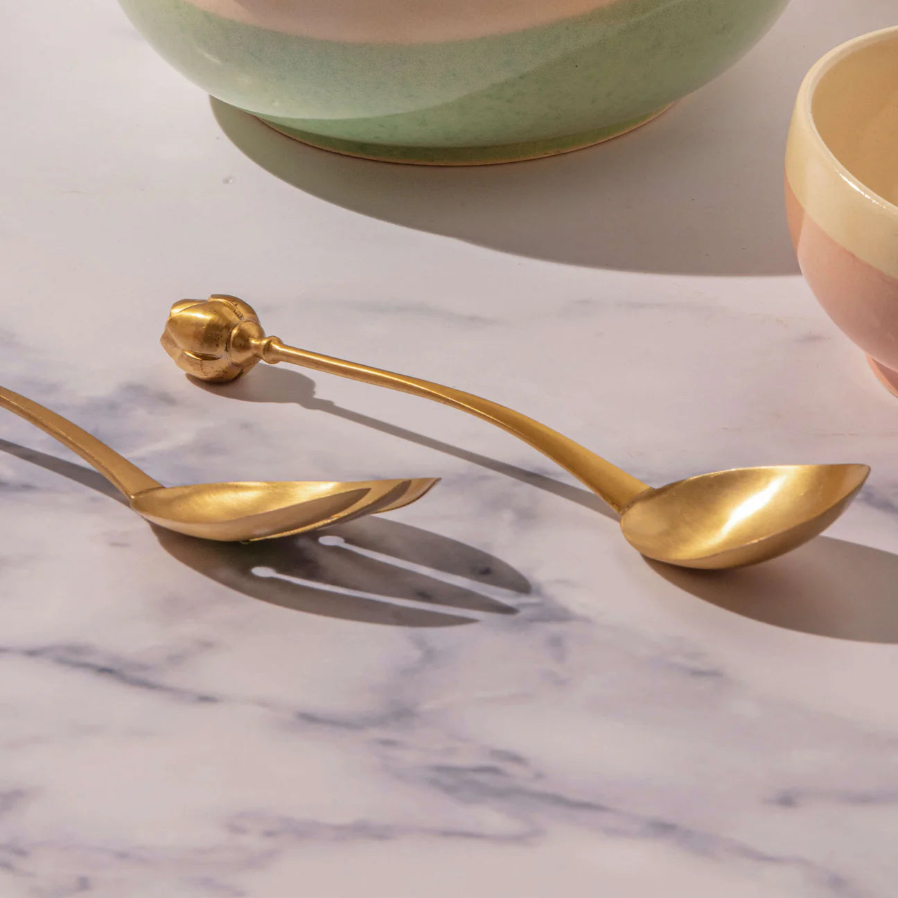 Brass Bloom Serving Set