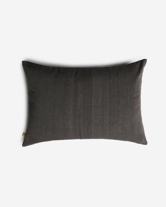 Reverse in solid charcoal-grey cotton