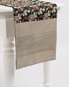 Midnight Garden Banarasi Silk Table Runner
