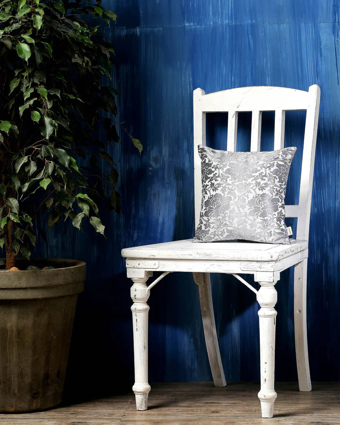 Silver Brocade Cushion