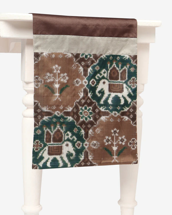 The Elephant Procession Silk Runner
