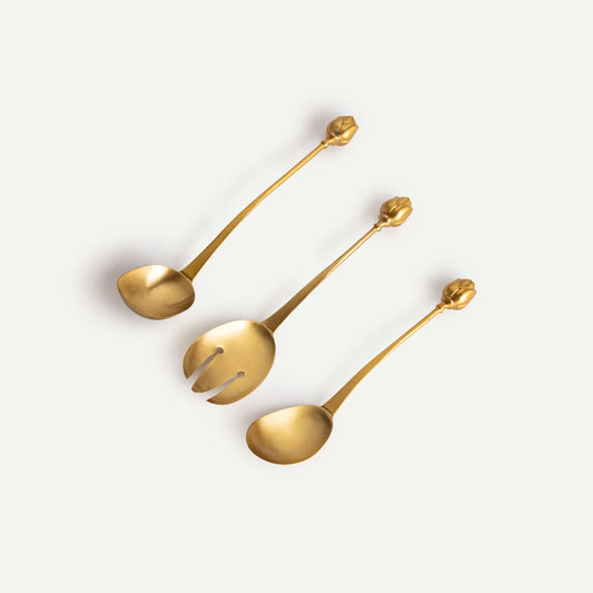 Petal & Patina Brass Serving Set