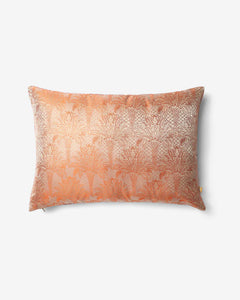 Apricot Canopy: Tropical Shimmering Silk Cushion