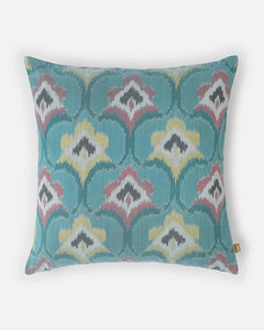 Pastel Blue Ikat Silk Cushion
