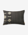 Charcoal Grey Bhujodi Cotton Lumbar Pillow