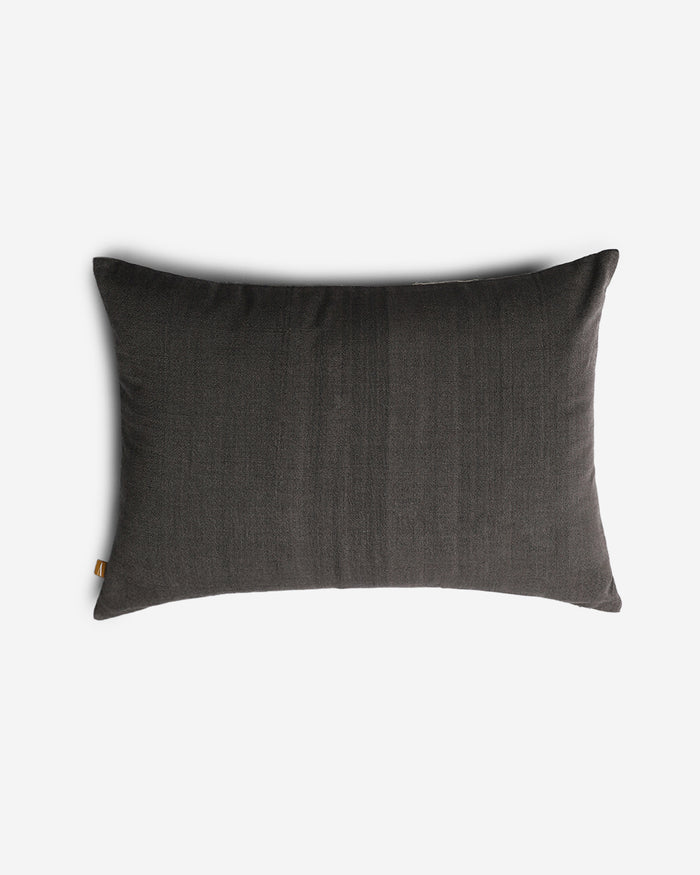 Reverse in solid charcoal-grey cotton