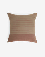 Reverse in camel-and-rust colour-block cotton throw pillow