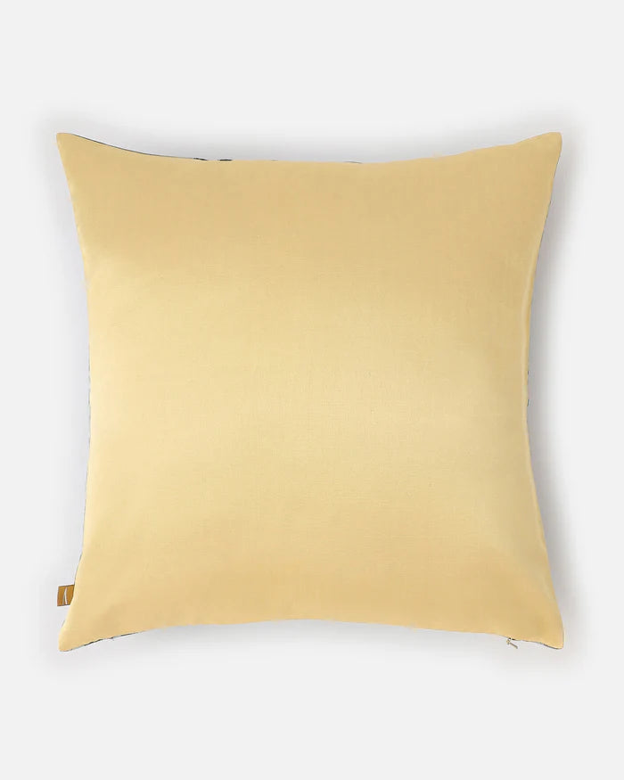 Reverse pillow in solid gold mulberry silk