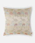 Deer's Fable Tanchoi Silk Pillow - Ivory Forest