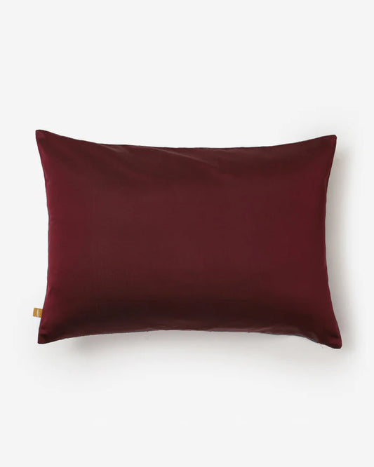 Reverse in solid merlot silk - forest tanchoi lumbar pillow