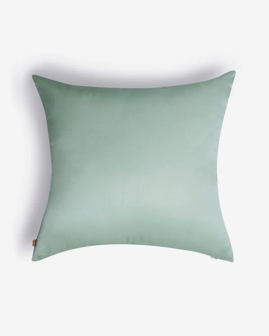 Reverse in solid seafoam-green silk