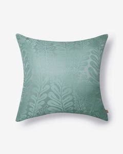 Seafoam Green Banarasi Silk Pillow - Tonal Fern