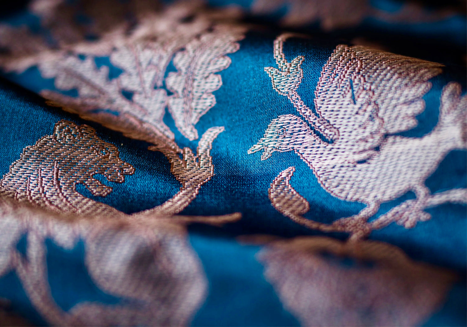 Hand-loomed silk textiles arranged for a lasting wedding gift