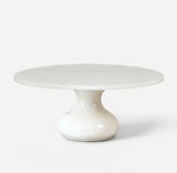 Hand-carved Taj Marble Cake Stand made from white Makrana marble, a luxury heirloom wedding gift.