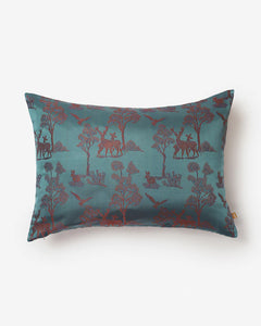 Forest Tanchoi: Merlot Woodland Silk Pillow