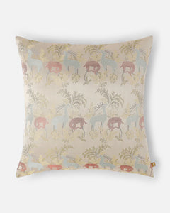 Deer’s Fable: Woodland Tanchoi Silk Cushion